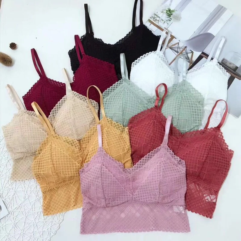 

Women Lace Bralette Sexy Lingerie Beautiful Back Underwear Wireless Padded Seamless Bra For Women.