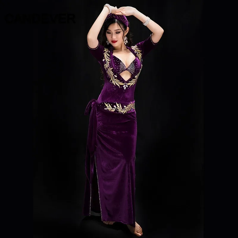 Baladi Shaabi Saidi bellydance женский набор костюма для танца живота бархатный бюстгальтер