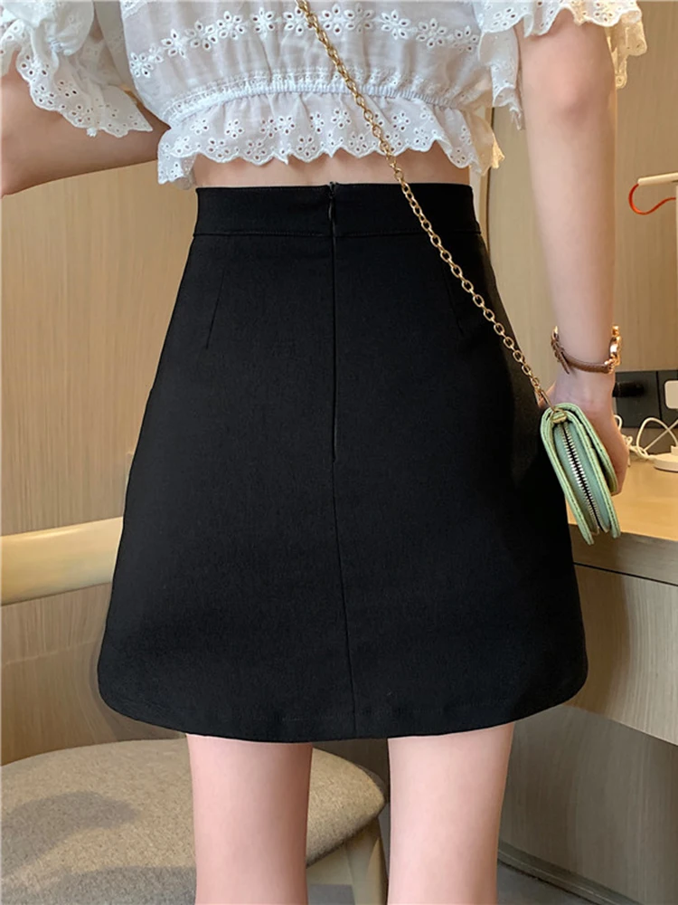 Черная Асимметричная юбка с перекрестными ремешками женская летняя 2020 новая