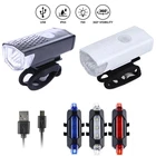 Велосипед светильник головной светильник USB Перезаряжаемые светодиодный MTB велосипеда лампы передний задний фонарь светильник Велоспорт Безопасность фонарь Аксессуары для велосипеда светильник, Аксессуары для велосипеда