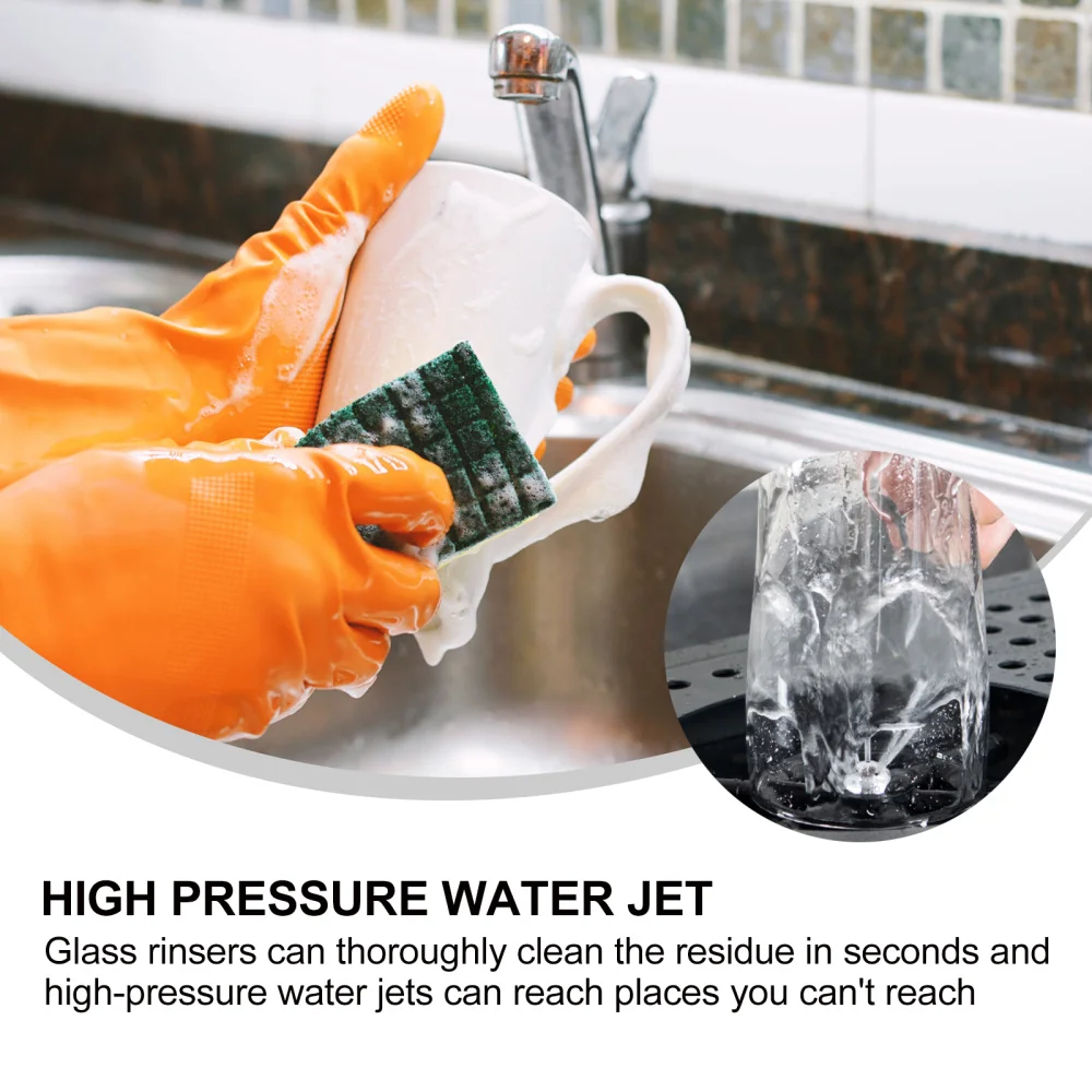 

1Pc Practical Bar Cup Rinser Flushbonading Cup Washer Bottle Rinser Silver