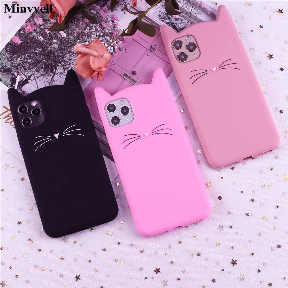 Силиконовый чехол для iPhone 11 Pro MAX 2019 XR 5 6 6S 7 8 Plus 3D милый мультяшный животное кошачье