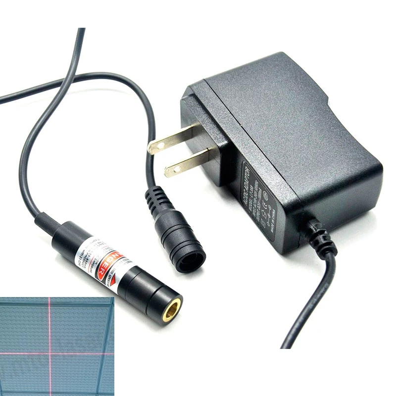 

Красный Крест лазерные лучи 650nm 20 МВт лазерный диод модуль w 5V адаптер переменного тока 12x55mm