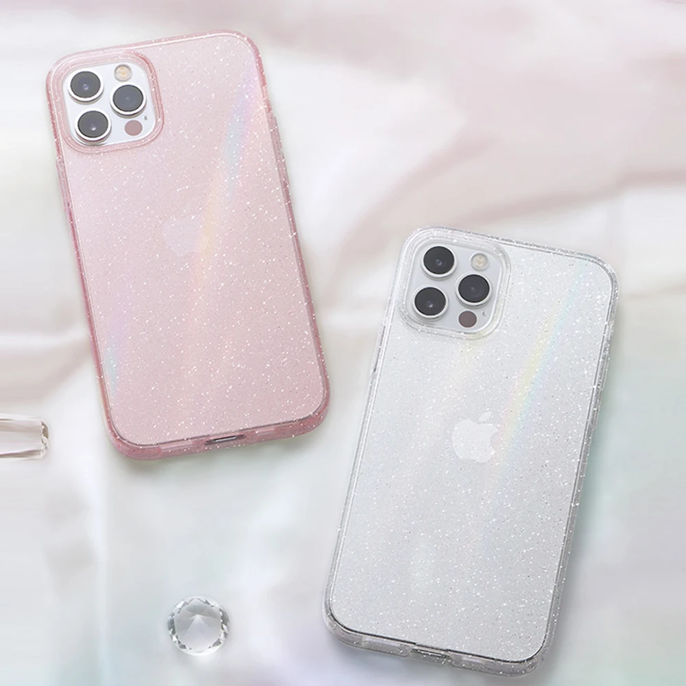 Роскошный яркий прозрачный Блестящий ударопрочный чехол для телефона iPhone 13 Pro Max