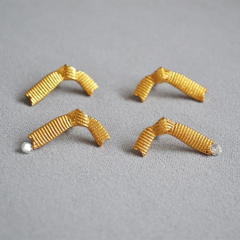 CMajor модные ювелирные изделия из латуни Золотой бант изысканная простота