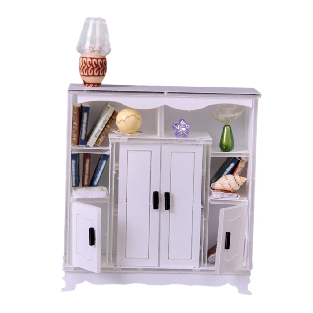 

1/12 Dollhouse Miniature Furniture Showcase Lamp Books Room Accessories