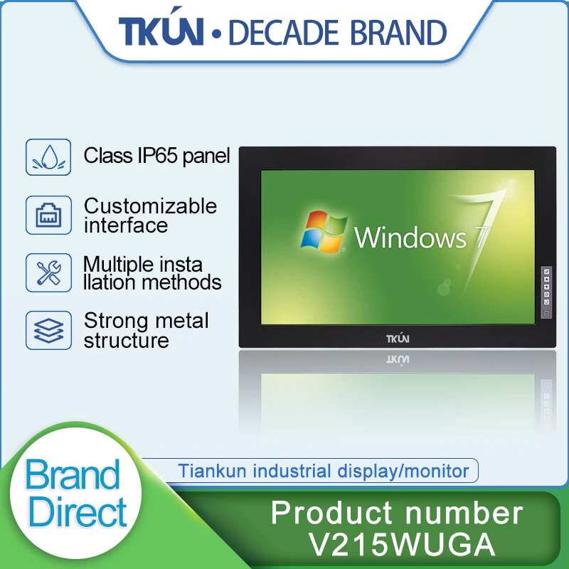 

TKUN 21.5 inch industrial grade embedded touch display, High precision 5 wire resistive touch screen,Automation display terminal