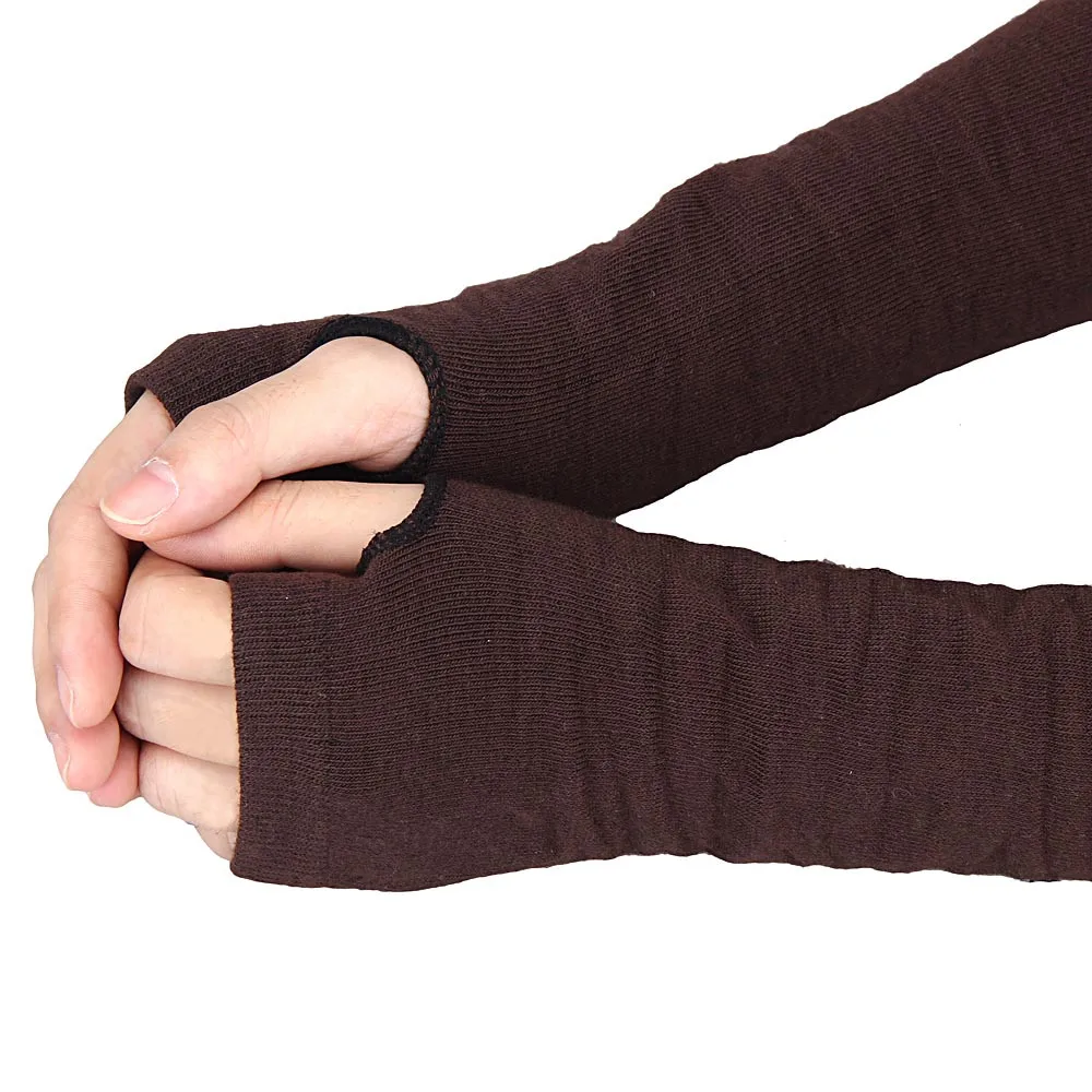 

Winter Knitted Long Fingerless Gloves Mitten For Men And Women Wrist Arm Hand Warmer Cotton Long Glove Guantes Tactical Gloves