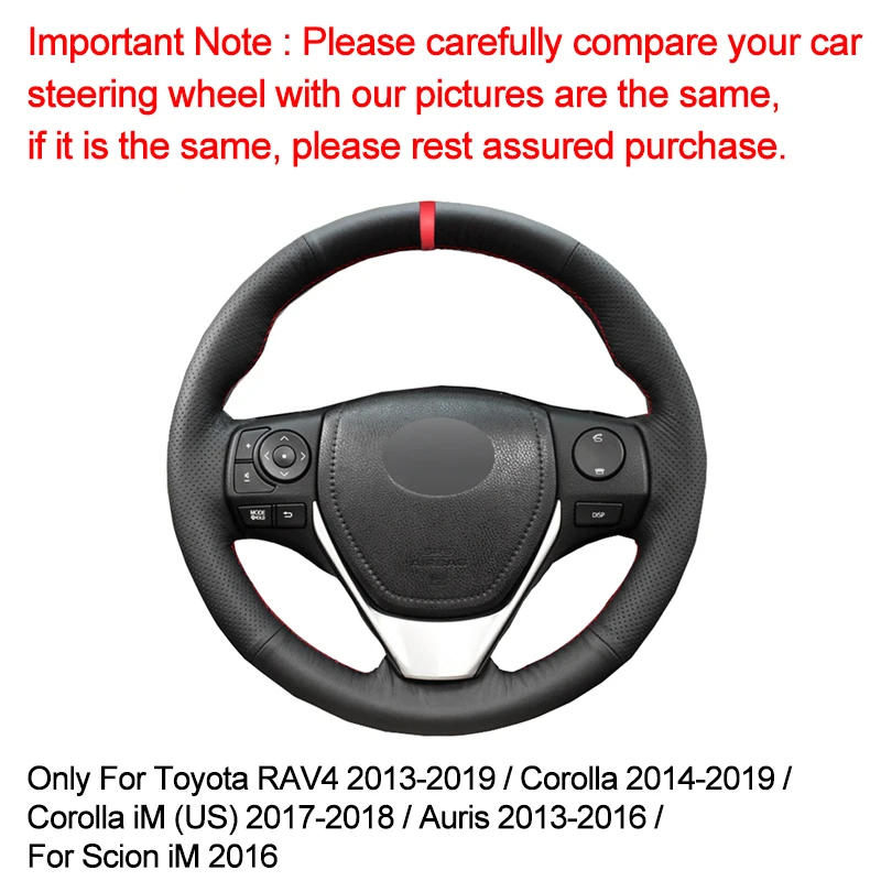 HuiER ручной швейный чехол рулевого колеса автомобиля Volant для Toyota RAV4 2013- Corolla- Corolla iM(US) Scion iM
