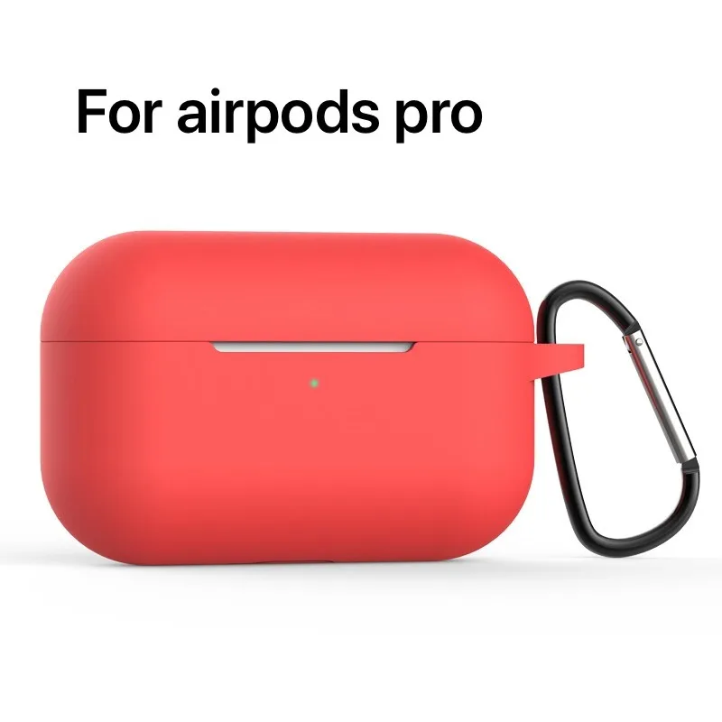 red AirPods pro Силиконовый чехол airpods 1/2/pro с брелком для Apple airpods чехол 1/2/airpods pro Чехол защитный чехол - Цвет: red AirPods pro