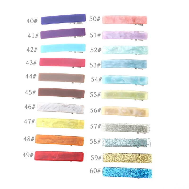 Оптовая цена китайская фабрика заколки зажимы для волос блестящие акриловые