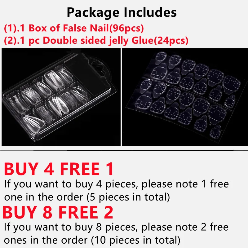 Full/Half Cover Fake Nail Artificial Press on Long Ballerina Clear/Natural/white False Nails Coffin Nails Art Tips Manicure Tool