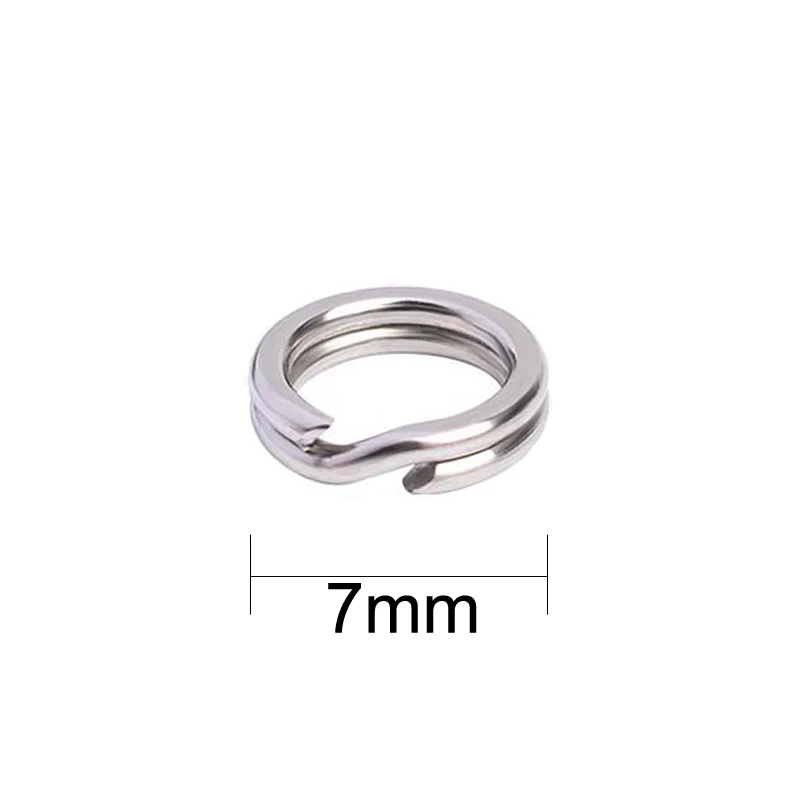 

Wokotip 50pcs Stainless Steel Split Ring Diameter from 4mm to 11mm Heavy Duty Fishing Double Ring Connector Fishing Accessories