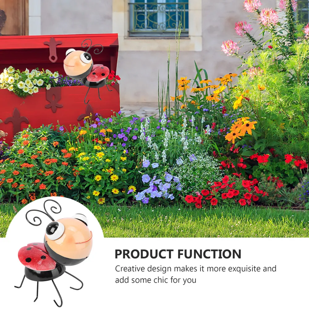 

Iron Ladybug Decor Garden Decoration Metal Art Insect Park Lawn Decoration