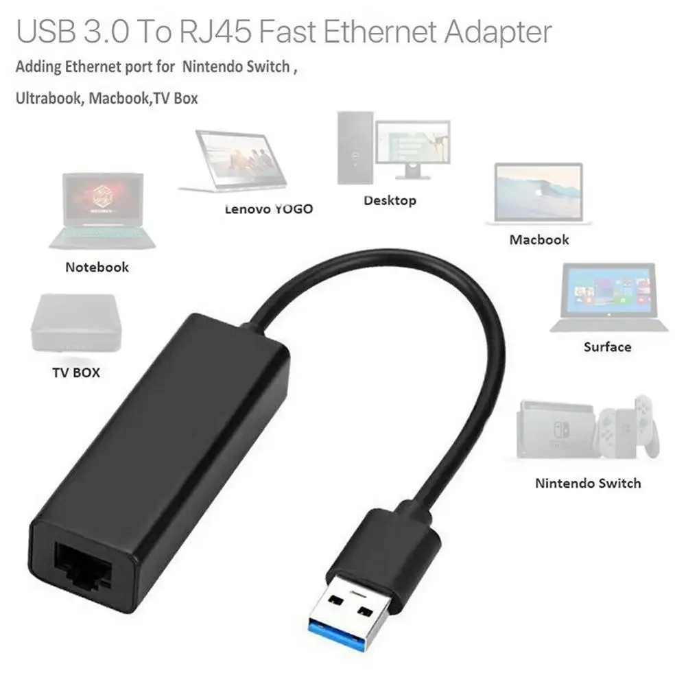 USB Ethernet адаптер 3 0 2 Сетевая карта для RJ45 Lan установки на Windows 10 Xiaomi Mi Box USB|Запасные
