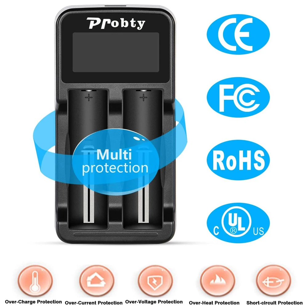 Интеллектуальное зарядное устройство 18650 с ЖК-дисплеем USB 18490 18350 17670 17500 16340(RCR123) 14500