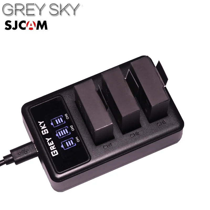 4 шт. аккумулятор PG1050 900 мА/ч светодиодный 3 слота USB зарядное устройство для SJCAM SJ4000