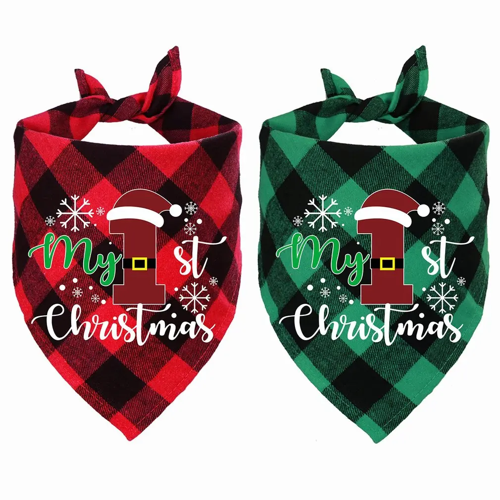 

2Pcs/lot Christmas Bandanas For Small And Medium-sized Dogs Triangle Scarfs For Dogs Holiday Pet Supplies