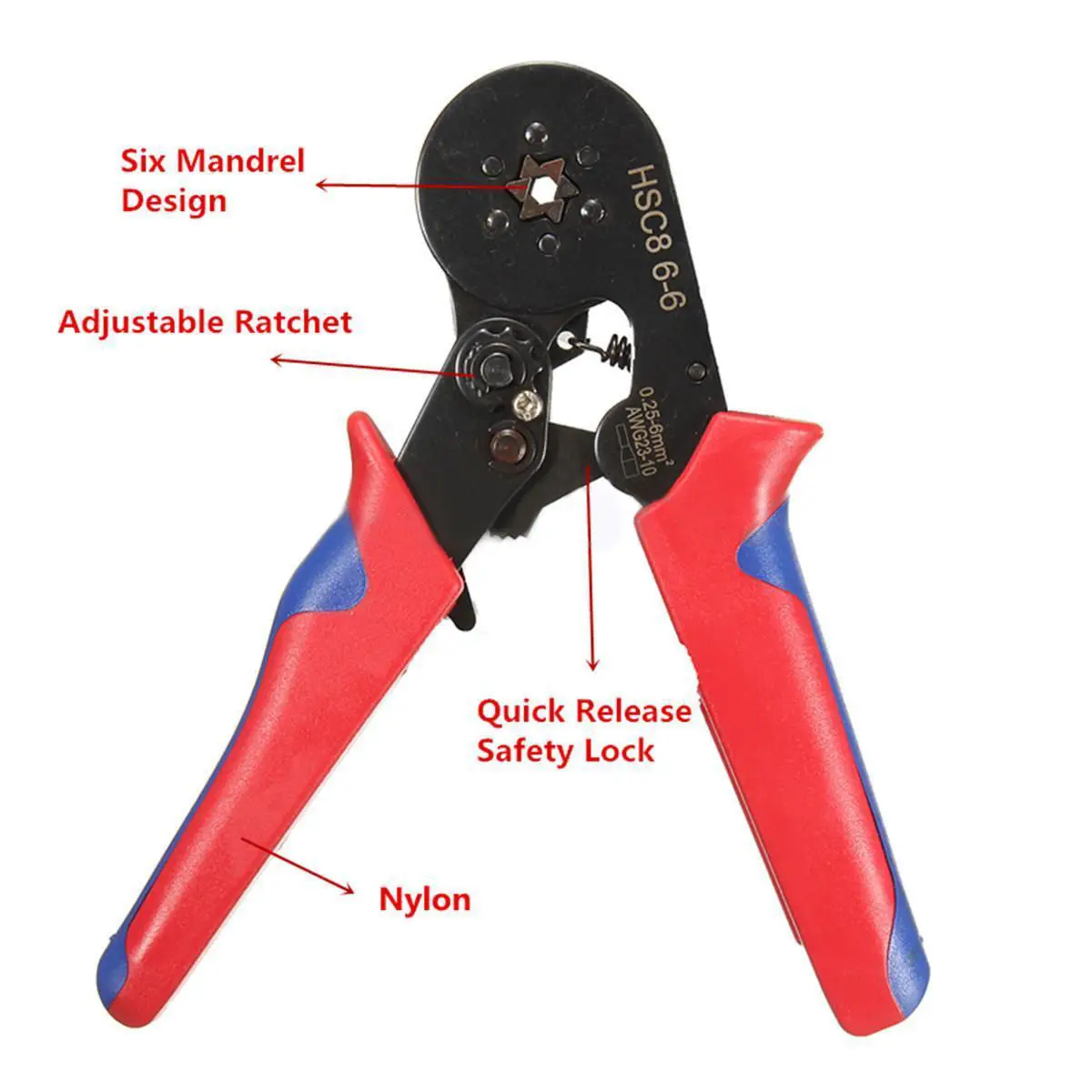 

Ratchet Cable Crimper Electrical Insulated Ferrule Wire Plier Crimping Tool