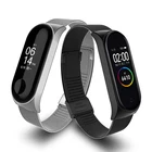 Ремешок для Xiaomi Mi Band 6 5 4 3, браслет из нержавеющей стали с сетчатым ремешком для смарт-часов, женские и мужские наручные часы для Miband 5