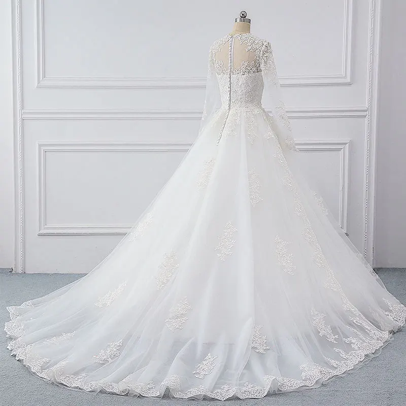 WUZHIYI Vestidos De Novia одежда с длинным рукавом Бальное платье принцессы Свадебное