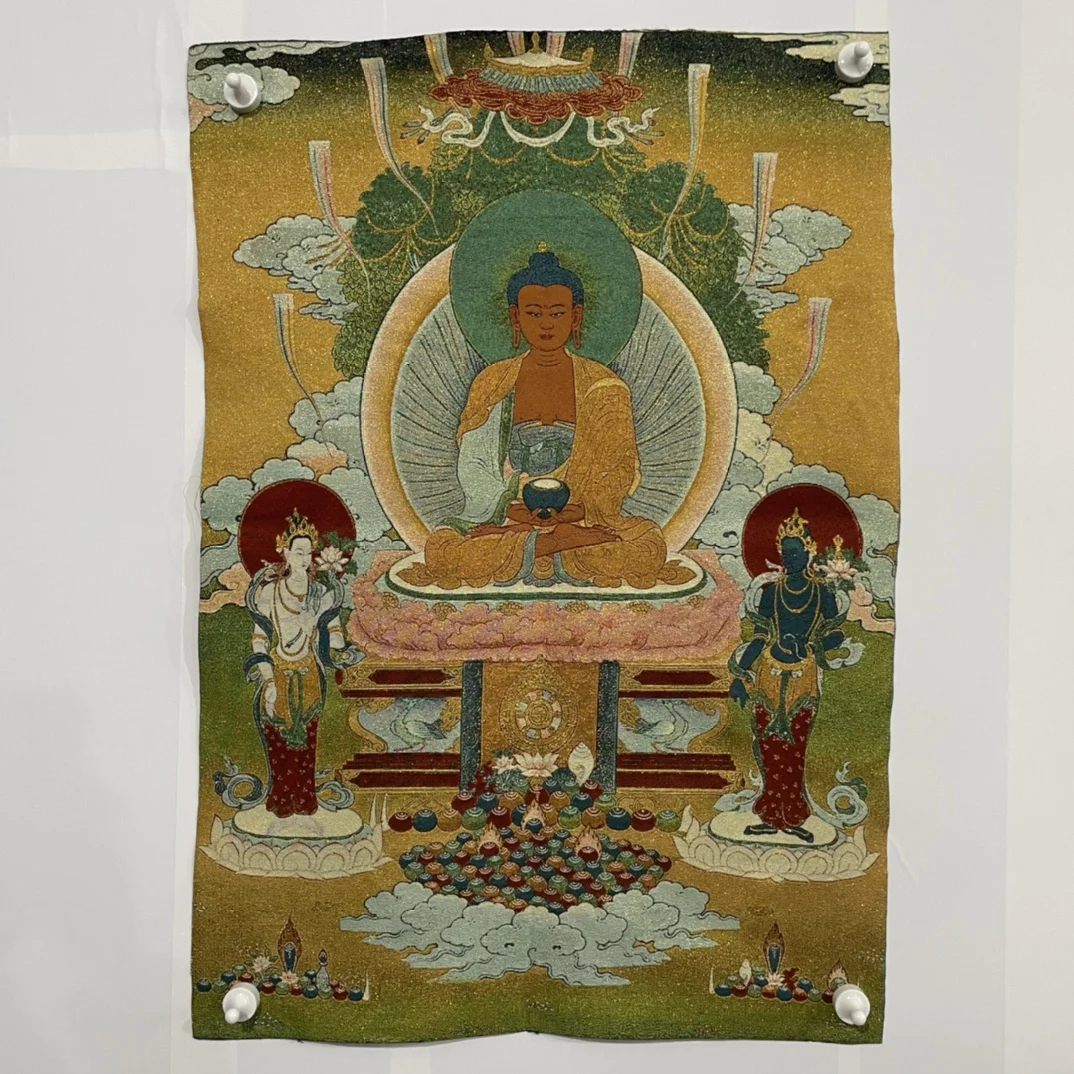 

Шелковая вышивка Thangka, фэншуй, богатство «Будда Бодхисаттва», живопись, роспись, ручная работа, домашнее украшение #3