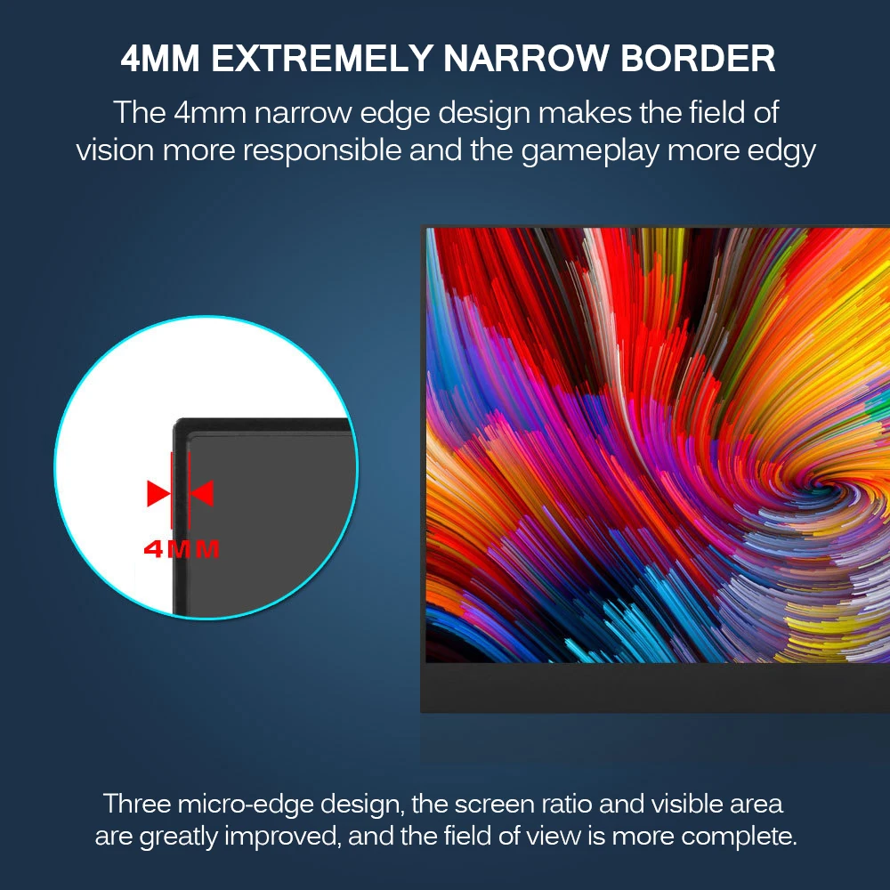 

1920x1080p 13.3 Inch Portable Monitor Narrow Side Computer Extension 1080P HD Monitor for HDMI/for PS3/for XBOX/for PS4