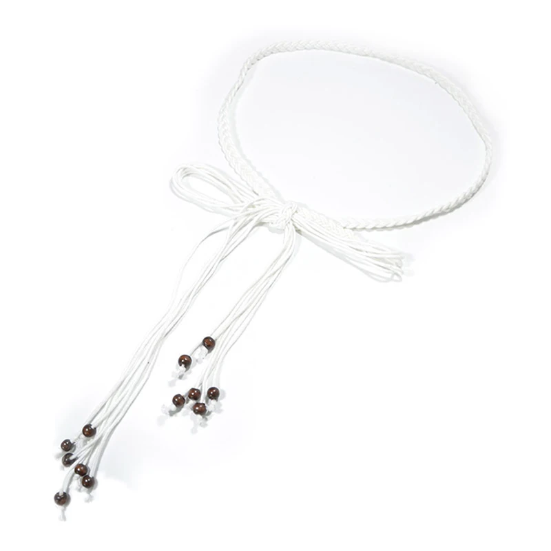 Новинка 2020 тонкий черный пояс женское длинное платье ремень бахрома веревка цепь