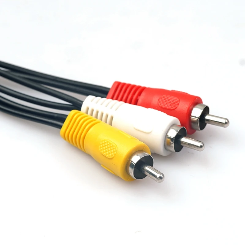 

Black 25cm 3Rca Male to 6Rca Female Connector Distributor o Video AV TV DVD Adapter Cable