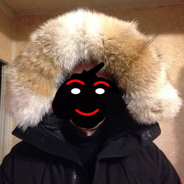 Мужской пуховик 45 80 см из натурального меха койота толстая меховая отделка