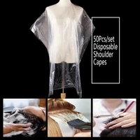 50pcs antistatic barber homewrap hairdressing cloth disposable pe waterproof apron cut perm dye hair cape gown