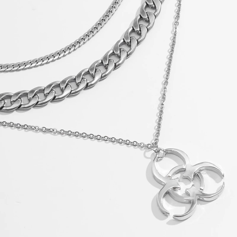 

POTCET Pendants Titanium Steel Geometric Irregularity Travel Anniversary Necklace