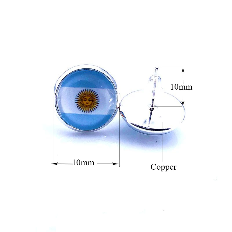 2018 серьги гвоздики с национальным флагом Россия Испания Франция Германия Argentina 10