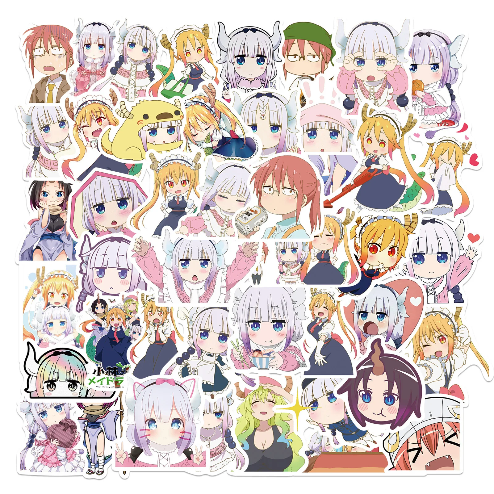 

50Pcs Anime Miss Kobayashi's Dragon Maid Stickers Decorations Are Waterproof Animation Derivatives