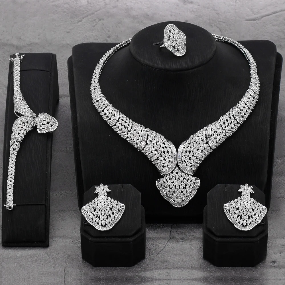 BrideTalk 4 шт. большая роскошь комплекты циркониевое Ювелирное Украшение для женщин