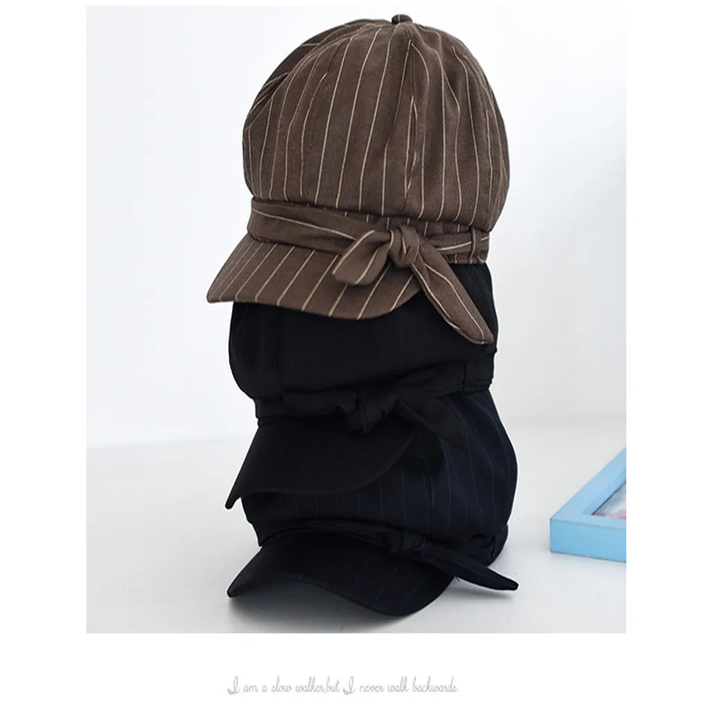 Кепка женская осенне-зимняя повседневная модная унисекс в полоску | Аксессуары