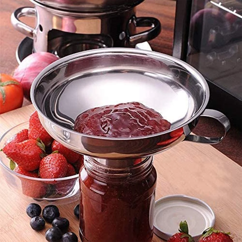 

Wide Mouth Stainless Steel Canning Hopper Kitchen Liquid Funne For Oil Wine Water Spices Filter Funnel Household Tools Gadgets
