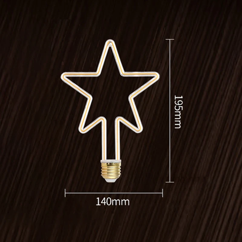 

E27 4W LED Bulb Decor for Home 220V Soft Filament Lamp Bulb Living Room Atmosphere Retro Star Light Chandelier Decoration Bulbs