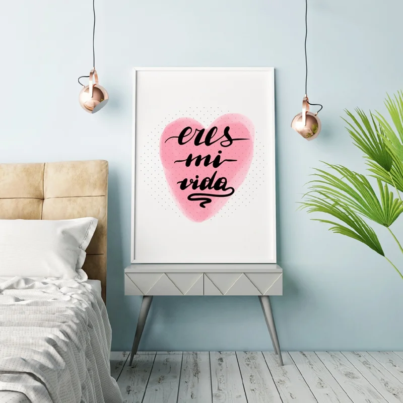 Настенный художественный холст для живописи испанский с принтом You Are My цитатой