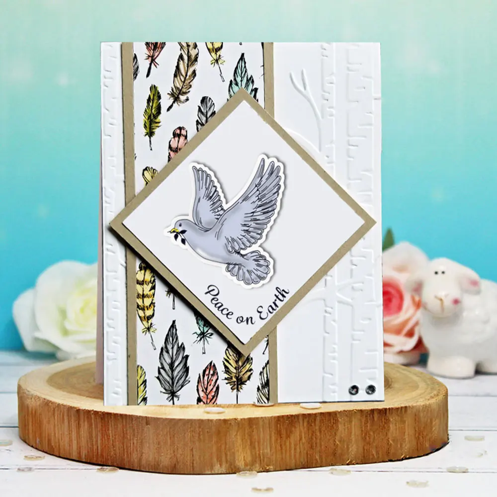 

Peace Dove Transparent Clear Stamp and Cutting Dies DIY Silicone Seals Scrapbooking /Card Making/Photo Album Decoration