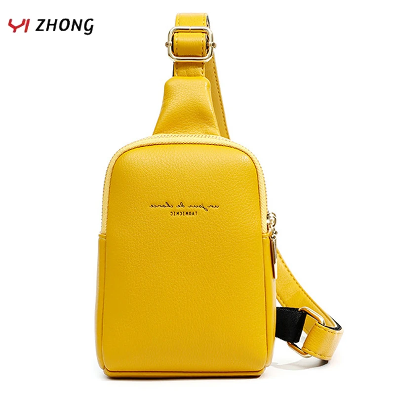 

YIZHONG Luxury Leather Small Chest Bags for Women Brand Designer Outdoor Sports Crossbody Bag Female Messenger Bag Purse Bolsos