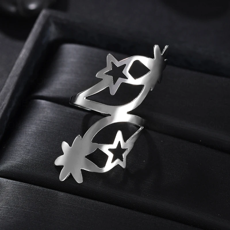 Кольцо женское из нержавеющей стали с подвеской в виде листа|Кольца| |