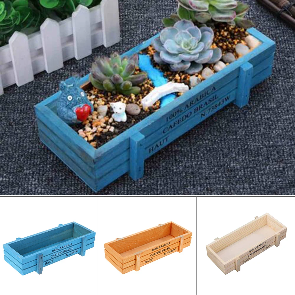 Деревянный сад травы Плантатор Окно Коробка лоток горшок суккулент цветок