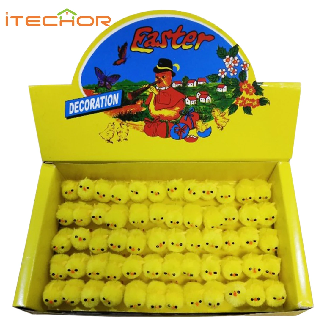 Surwish 36 шт 5 см маленький милый полностью желтый искусственный шелк пасхальные