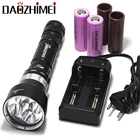 Светодиодный фонарик XM-L L2 для дайвинга, 8000 Люмен, водонепроницаемый фонарь для работы под водой, фонарик для дайвинга с 2 батареями 26650 и зарядным устройством