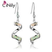 cinily white gold plated for girls exquisite curve opal earrings for girls jewelry