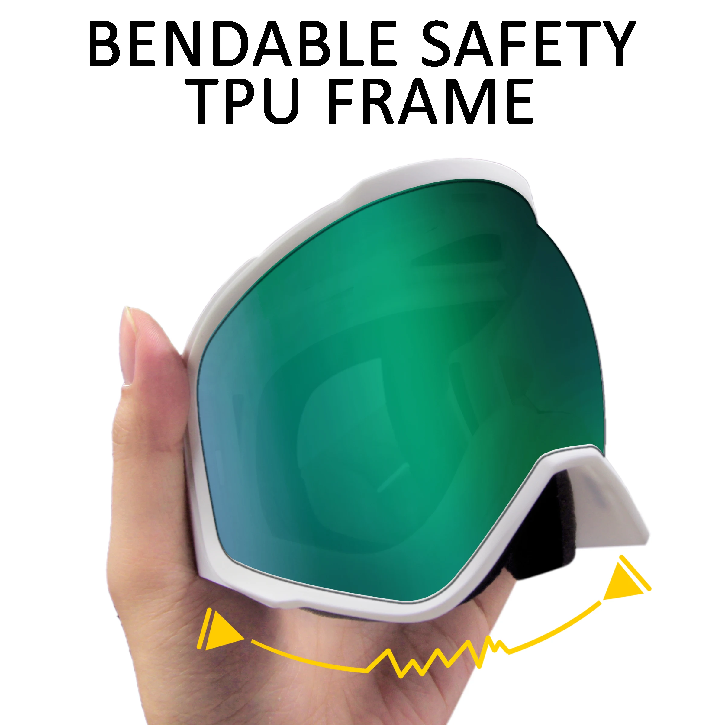 Лыжные очки маска регулируемые магнитные двухслойные для сноуборда с защитой от