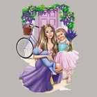 Стикеры для глажки, аппликация, теплопередача, Виниловые топы, модные нашивки сделай сам для рюкзака, Мама любви с детьми