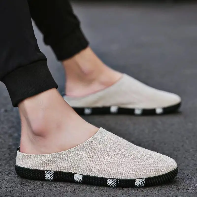 

Summer men's pedal shoes casual fashion breathable loafers low-top linen shoes