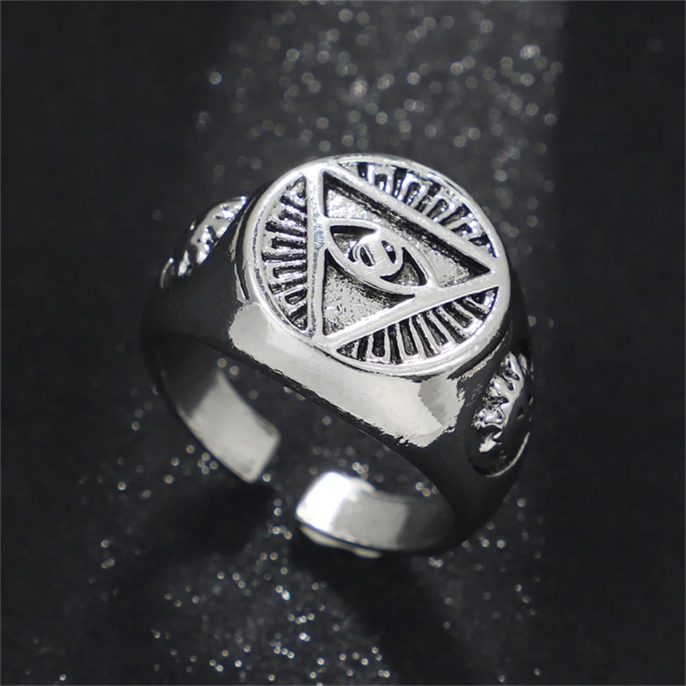 Винтажное регулируемое кольцо в стиле панк глаз хора египетская пирамида все